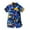 Blue, variant on IROINNID Boy's Two-Pieces Set Summer Hawaiian Style Blouse With Casual Shorts Vacation Suit