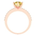 thumbnail image 4 of 1.71ct round cut yellow Zircon 18k rose gold Bridal Wedding Engagement Promise Anniversary Ring for Women size 6.5, 4 of 7