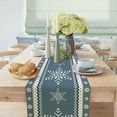 thumbnail image 3 of Blue Winter Christmas Table Runner, Seasonal Holiday Snowflakes Decorations for Home Kitchen Dining Holiday Party Decor 13 x 48 Inches, 3 of 5