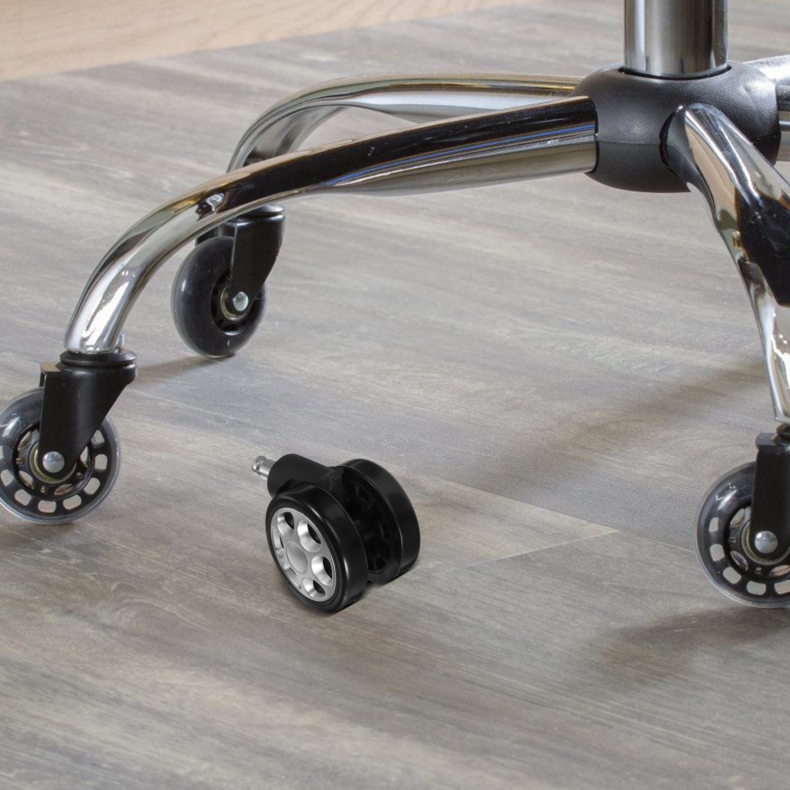 ETHZZLE Set of 5 Black Heavy Duty Office Chair Replacement Wheels with Locking Swivel Casters