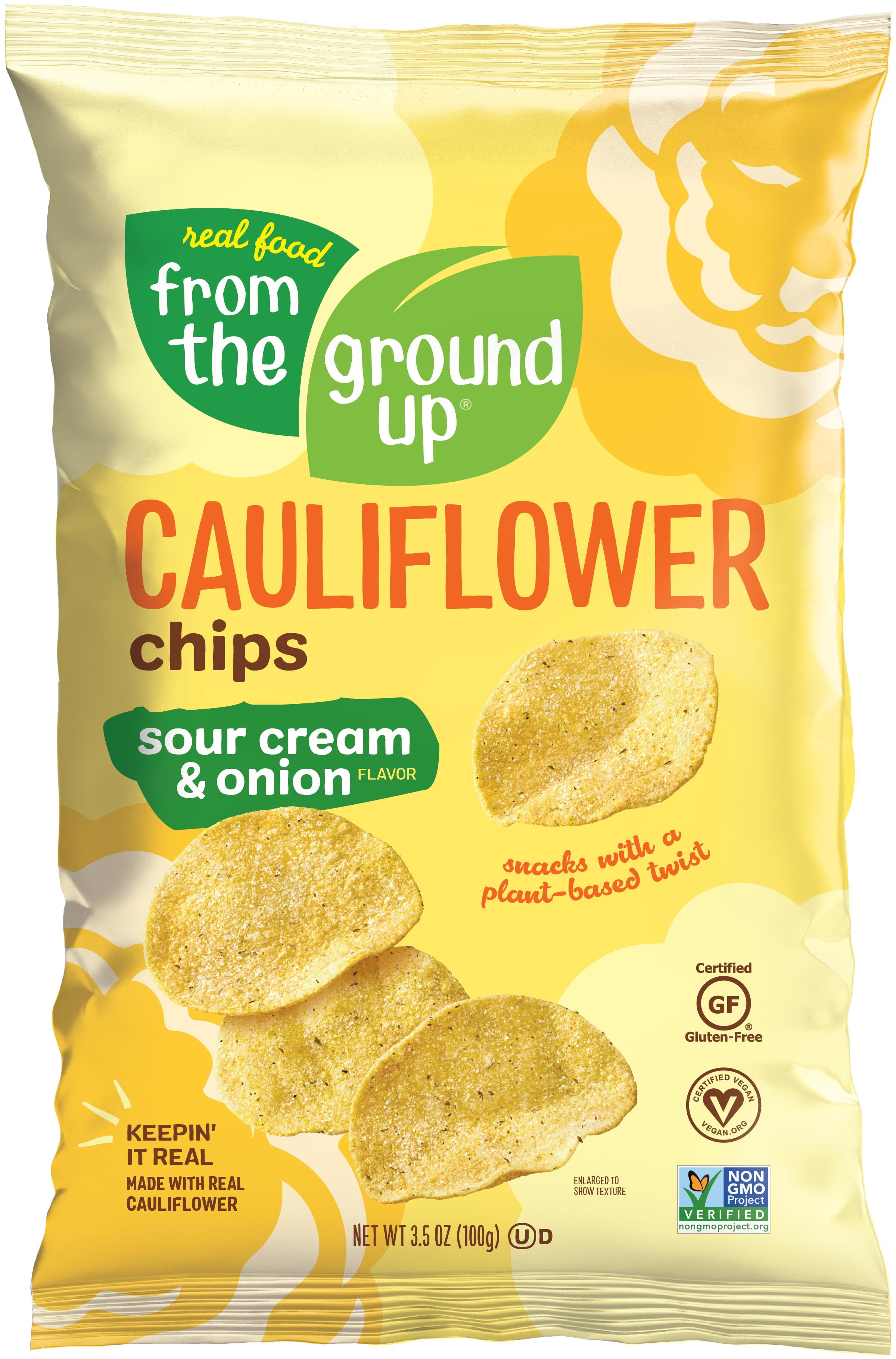 From The Ground Up Sour Cream Onion Flavor Cauliflower Chips 3 5 Oz Walmart Com