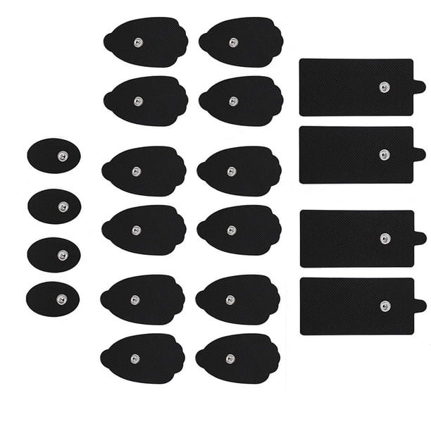 Almohadillas de electrodos TENS Belifu (20 unidades): almohadillas de repuesto autoadhesivas reutilizables con conector a presión de 3,5 mm, sin látex, compatibles con unidades TENS y EMS para aliviar