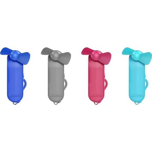 O2COOL 2 inch Pocket Carabiner Personal Fan with Batteries, Assorted Colors