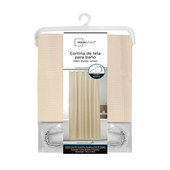 Cortina de Baño Mainstays Jaquard Beige 180x180 cm