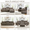 thumbnail image 5 of Ktaxon 120" W Sectional Sofa L Shaped Couch with Chaise Living Room Sleeper Set, 4 Seats with Chenille and Double Layer Cushions Light Brown, 5 of 16
