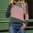 thumbnail image 3 of Craaazy Women's Casual Color Block Crew Neck Long Sleeve Fall Shirts Gifts, 3 of 7
