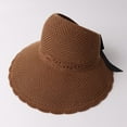 thumbnail image 2 of Women Summer Hat Visor Fold able Roll Up Wide Open Top Sun Beach Cap, 2 of 3