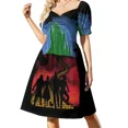 thumbnail image 4 of Vestido de noche de manga corta con estampado de regaliz para mujer, traje de verano para mujer, ropa de fiesta, 4 of 8