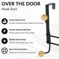 thumbnail image 5 of Over The Door Hook Rack Black Finish with 8 Natural Wooden Ball Ends, 5 of 7