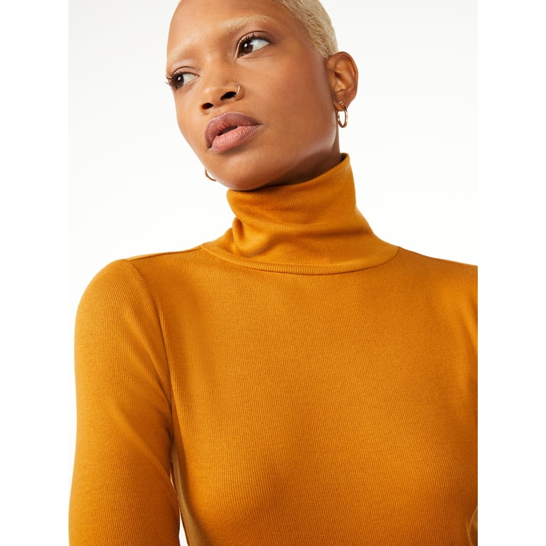 Free Assembly Women's Fine Rib Turtleneck Sweater, Lightweight - Walmart.com
