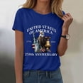 thumbnail image 2 of TOWED22 250 Anniversary USA Shirts for Women Freedom Shirt American Flag Graphic Tees Casual Crew Neck Tshirt(Blue,XL), 2 of 8