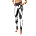 thumbnail image 2 of Arvbitana Women PU Leather Pants, Solid Color/Striped Long High Waist Pants, 2 of 9