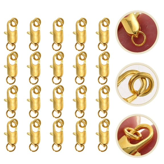 Masteelf  20 Pcs Jewelry Connecting Clasps Bracelet Spring Necklace Buckle Piece