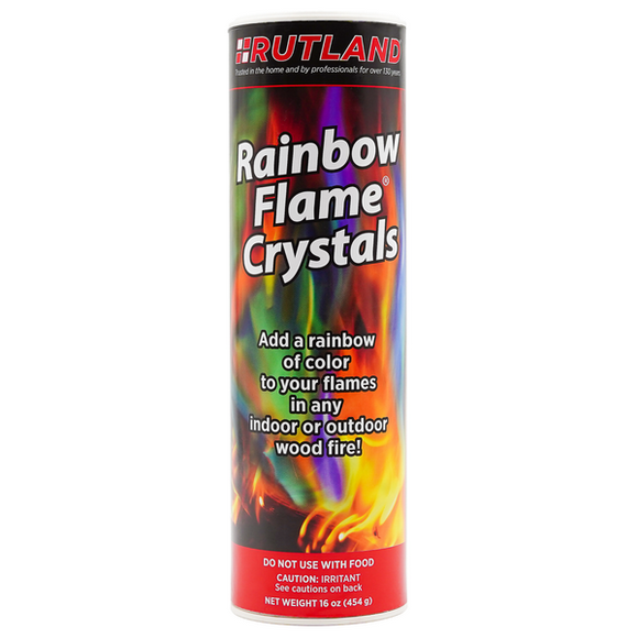 Rutland Campfire Colorant 715 Rainbow Flame; Crystal Type; 1 Pound; Canister; Blue And Green Flames