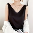 thumbnail image 2 of Lixiuxyad Built-in Bra Tank Tops Women's V Neck Sleeveless Satin Tank Top, 2 of 4