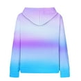 thumbnail image 5 of JTSRKL Kids Girls Tie Dye Print Waffle Knit Hoodie Tops Lightweight Casual Drawstring Long Sleeve Hooded Pullover Sweatshirts Trendy Comfy Athletic T-Shirts with Pockets Blue 4-5 Years, 5 of 5