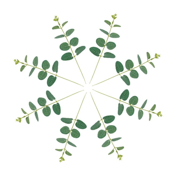 Artificial Eucalyptus Leaf Stem Long Oval Eucalyptus Artificial Greenery Leaves for Wedding/Holiday/Garden/Home/Office/Greens Decor（8pcs）