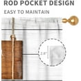 thumbnail image 4 of Farmhouse Kitchen Curtainsm, Rustic Fork and Spoon Woodern Plank Board Cook Theme Country Cottage Cafe Living Room Bedroom Window Curtains Drapes Treatments 2 Panels, 42"x63" Inch, 4 of 5