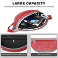 thumbnail image 4 of Fanny Pack Red Christmas Striped Pattern Waist Pack Bag,Running Cross Bag,Waterproof Large Fanny Packs for Women Men for Travel Running Hiking Cycling, 4 of 6