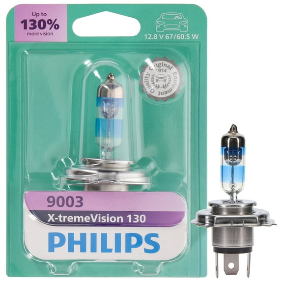 Philips X-TremeVision 130 9003 Halogen Headlight Bulb, 1 pack, Fits Select Vehicles