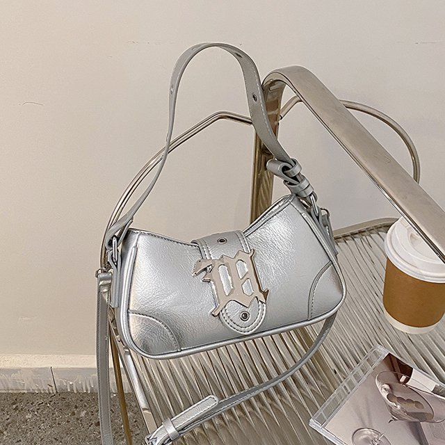 Bolso bandolera para mujer Fashionalbe PU Bolso de viaje femenino simple (Plata)