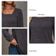 thumbnail image 5 of Camiseta de manga larga para mujer, sudadera informal holgada de Color puro, sudadera transpirable a la moda para mujer, gris oscuro XXL, 5 of 6