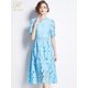 thumbnail image 3 of H Han Queen-Vestidos de encaje para mujer, ropa elegante para oficina, vestido de fiesta informal a la moda, ajustado por debajo de la rodilla, 2024, 3 of 4