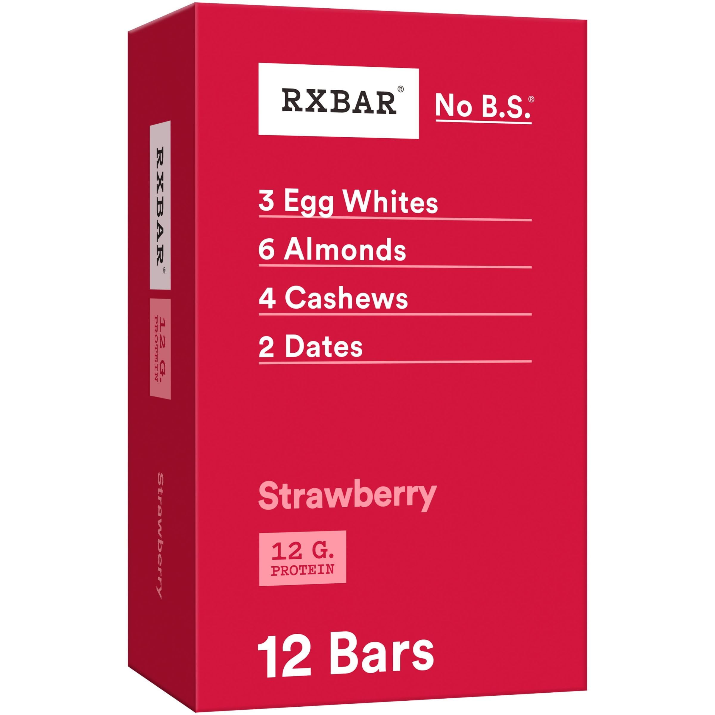 RXBAR Protein Bars, 12g Protein, Gluten Free Snacks, Strawberry, 22oz ...