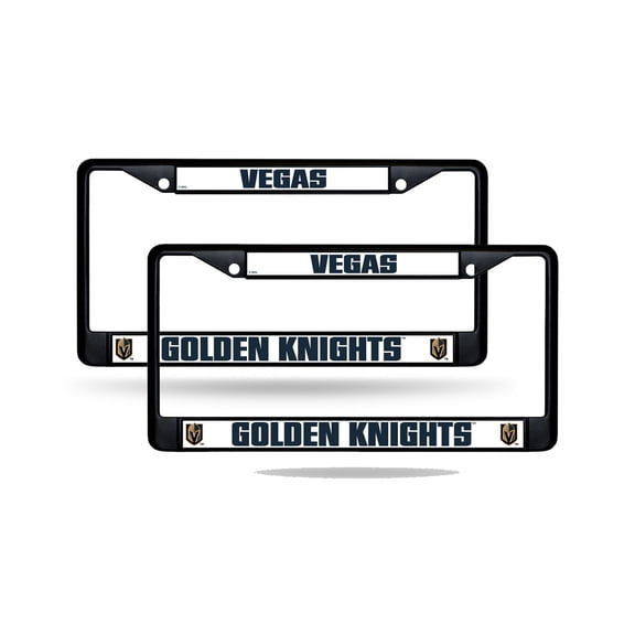 Las Vegas Hockey Golden Knights Black Metal License Plate Frame - Set of 2 Frames