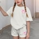 thumbnail image 5 of Vestido de Verano con Mangas Mangas Cortas Y Pantalones Cortos Set de Dos Piezas para Niños Lindo Verano Ocio Cuello Redondo, 5 of 6