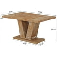 thumbnail image 3 of Tribesigns 47" Dining Table for 4, Wood Oak Kitchen Table with Heavy Duty Pedestal for Dining Room, 3 of 8