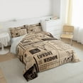 thumbnail image 4 of Homewish Cowgirl Cowboy Bedding Comforter Set, Farmhouse Lodge Cabin Twin Comforter Sets, Vintage Fashion Newspaper Reversible Bedding Set, Microfiber Bedroom Decor, 2-Piece, 4 of 9