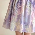 thumbnail image 5 of mgoYE Girls Summer Dress 5-6 Years Kids Girls Dresses, Round Neck Short Sleeve Fashion Floral Print Princess Dress for Child Girls Purple, 5 of 5