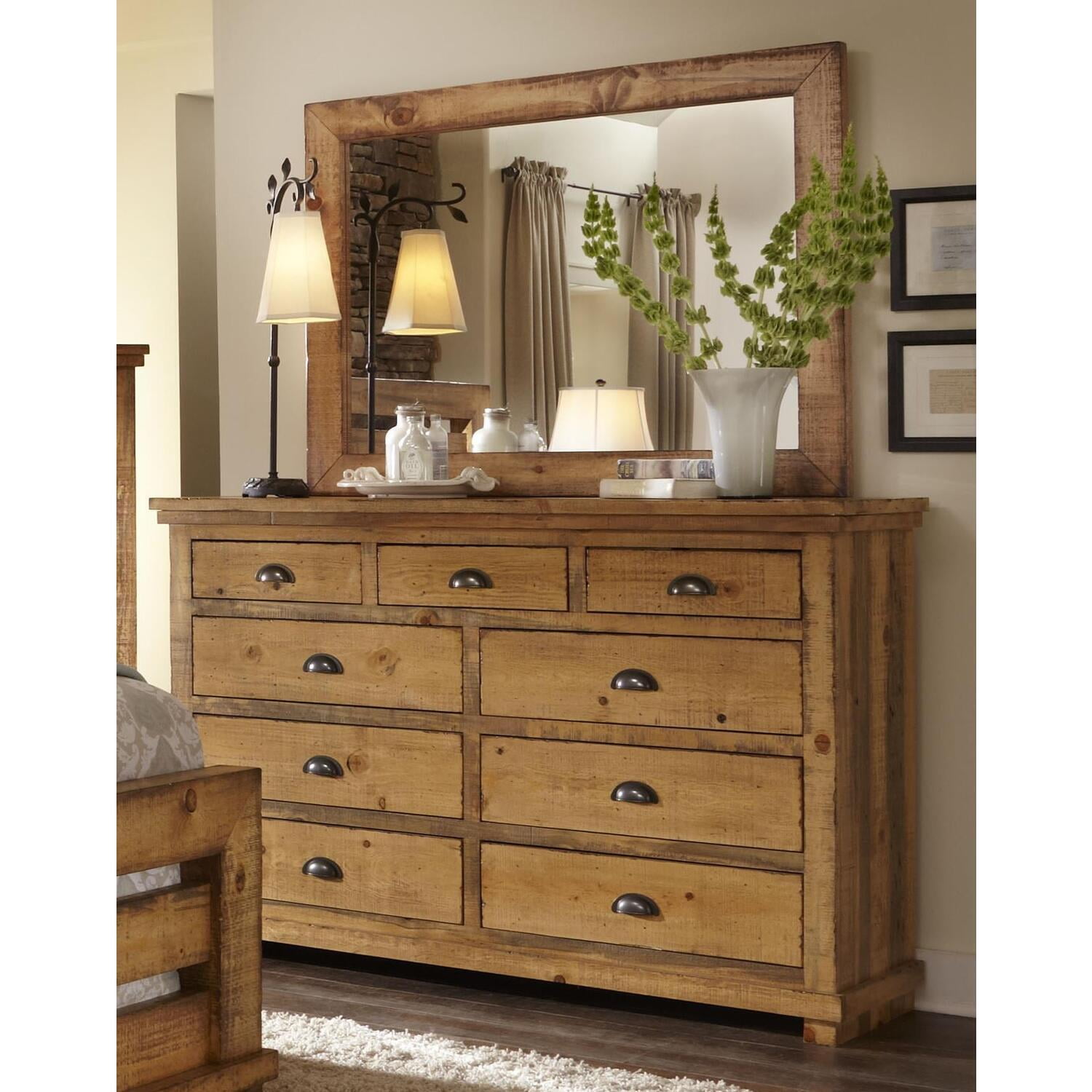 Progressive Furniture MirrorFinishDistressed Pine