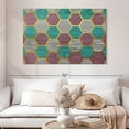 thumbnail image 2 of Elephant Stock Hexagon Geometric Pattern Wall Art - Horizontal Canvas Wall Art - Living Room Wall Decor - Abstract Canvas - Gray And Purple Decor - 51" x 34", 2 of 8