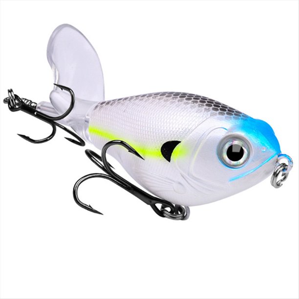 Señuelo de Pesca de Superficie Whopper Popper Flotante Wobbler, Cebo Duro Artificial con Hélice, Lucio de Pesca de 16 G D
