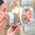 thumbnail image 2 of Espejo De Maquillaje Con Aumento De 8x - Luz Led - Poderosa Ventosa - Rotación 360° - Espejo Iluminado De Baño Para Cosmético Y Afeitar - Marco Blanco, 2 of 8