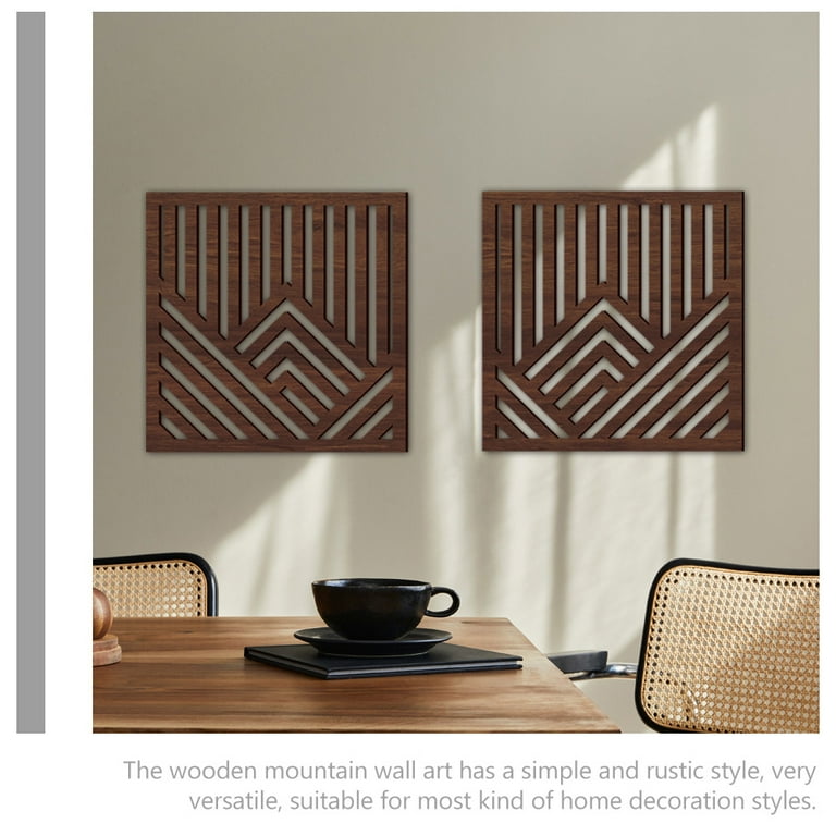 Hemoton 2pcs Mountains Wood Wall Art Wood Wall Hanging