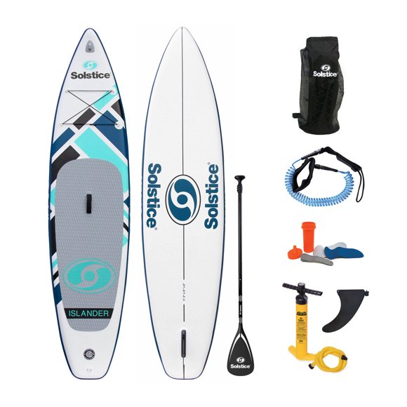 Solstice Watersports Islander 11' Inflatable Stand-Up Paddle Board Kit,Teal