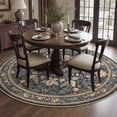 thumbnail image 2 of SIXHOME 6'x6' Round Rugs for Living Room Botanical Washable Rugs Boho Floral Birds Carpet Ultra Soft Nature Plants Modern Indoor Rugs for Bedroom Dining Room Office Vintage Home Decor Dark Green, 2 of 5