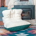 thumbnail image 4 of Big Joe Roma Bean Bag Chair, Oat Sherpa and Sage, Vegan Suede, 3 feet, 4 of 6