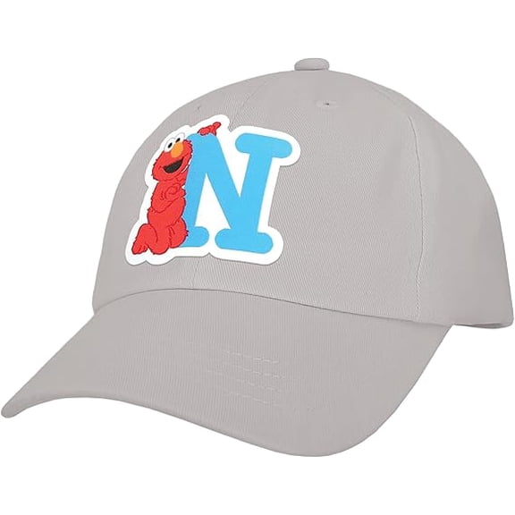 Sesame Street Elmo & Abby Kids Toddler Cap with Initial, Toddler Boys Hat, Youth Girl Baseball Cap, Cute Toddler Baseball Cap