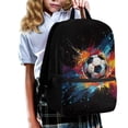 thumbnail image 3 of KUIFORTI Kids Soccer Backpack For School Watercolor School Backpack For Teens Girls Anti Theft Large Capacity Kids Bookbag 17 Inch Zippered Students Schoolbag with Front Compartment, 3 of 6