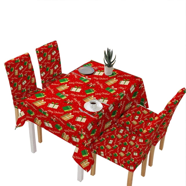 Mantel con temática navideña Cubierta de mesa de comedor Fiesta en casa de vacaciones Mantel impreso, Caja de regalo Speravity HA8993-06B