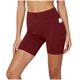 thumbnail image 3 of Shorts Elásticos de Vestir para Mujer, Casuales, de Cintura Alta, para Entrenamiento, Correr y Yoga, con Bolsillos, Vino, 3XL, 3 of 6