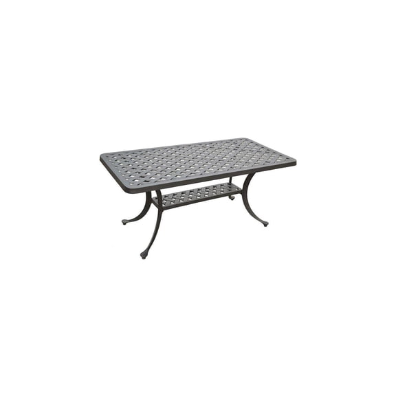 Coffee Table Outdoor - Black Metal Patio Furniture - Rectangular