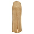 thumbnail image 4 of Hontri Skirt, Women's Solid Colour Sequin Back Split Fashion Casual Half Body Skirt Gold Xl, 4 of 7