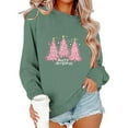 thumbnail image 6 of Busydd Christmas Sweatshirts for Women Trendy Round Neck Print Womens Long Sleeve Tops Casual Comfortable Cotton Xmas Graphic Women's Sweatshirts S, 6 of 6