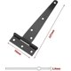 thumbnail image 3 of 6 Pack Garden Shed T-hinge 5 Inch Heavy Duty Forged Steel Won't Rust Black, 3 of 3