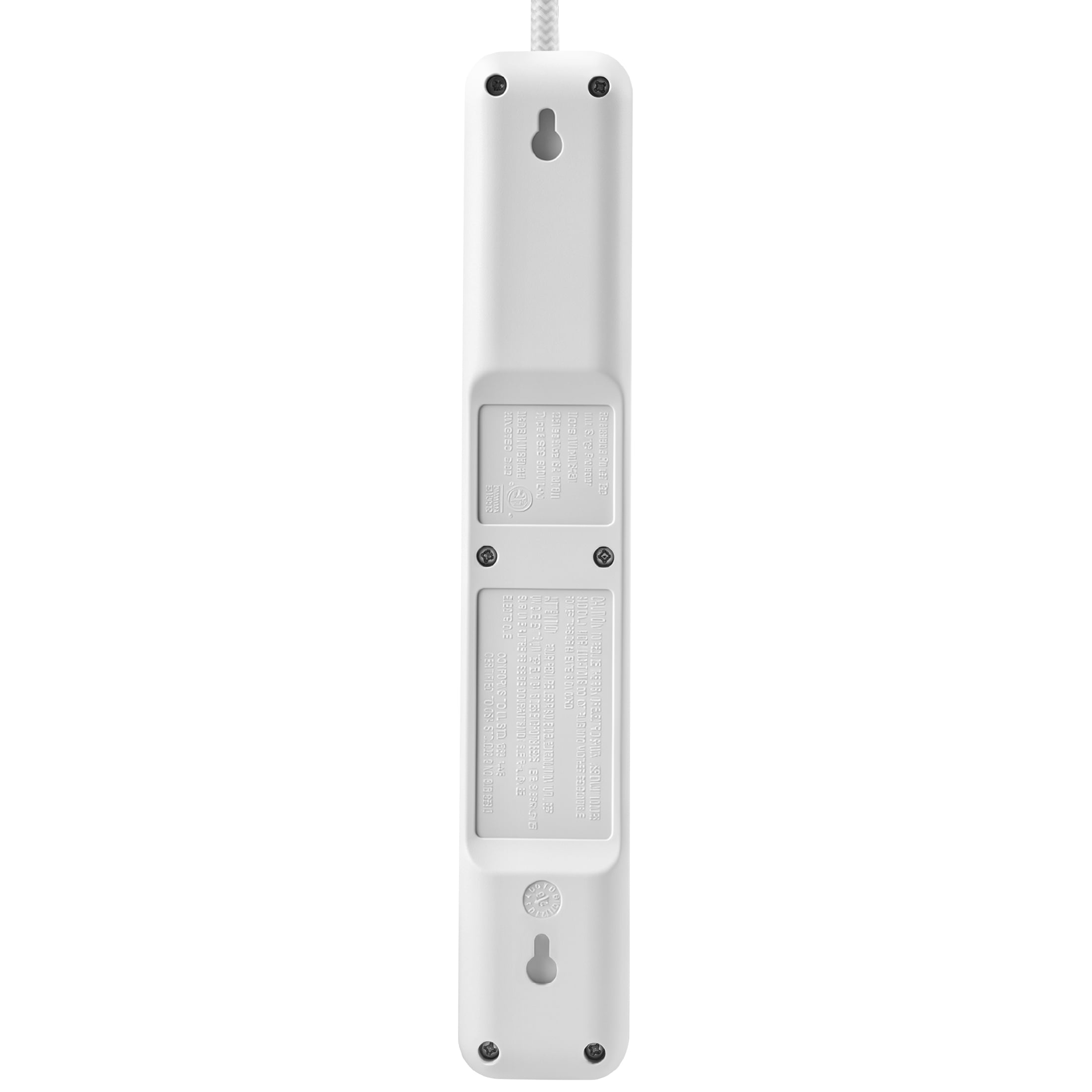 Hyper Tough Surge Protector Power Strip with 4 Outlet, USB Ports, 10 ft Braided Cord, White